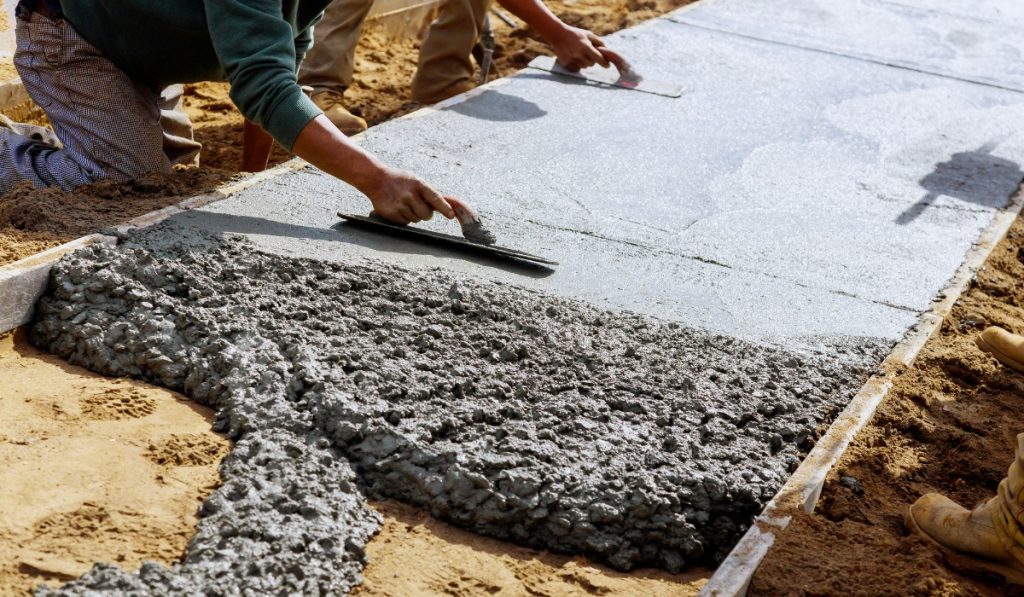 Process of demolishing old slab and pouring new concrete